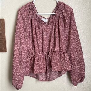 NWT Universal Thread Mauve Long Sleeve Sheer‎ Blouse